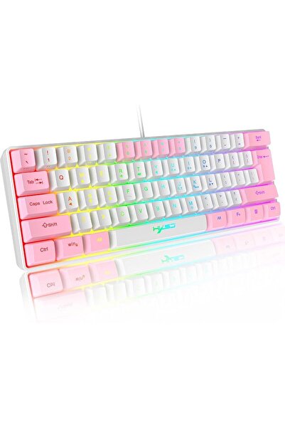 KUIYN لوحة مفاتيح ألعاب سلكية RGB بنسبة 60%، لوحة مفاتيح صغيرة محمولة مدمجة ب...