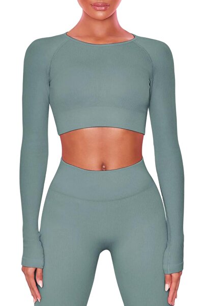 GENERAL Buttergene Women 1 Athleisure | Long Sleeve Crop Top, High Waist Legg...