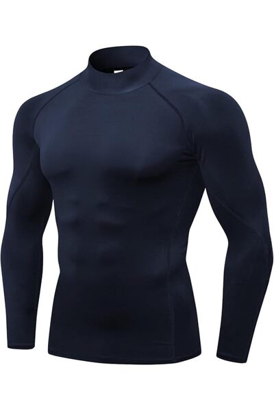 GENERAL Men's Compression Shirts Long Sleeve Athletic Workout Tops Gym Unders...