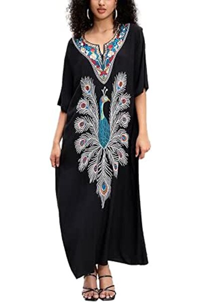 GENERAL Women's Cotton Kaftan Loungewear Boho Homewear Oversized Kimono Maxi ...