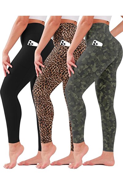 SunCloverBoutique 3 قطع من السراويل الضيقة للنساء ذات الخصر العالي، غير شفافة...