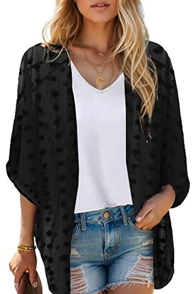 Moss Rose Women's Beach Kimono Coverup Sheer Chiffon Cover Ups, Casual Loose ...
