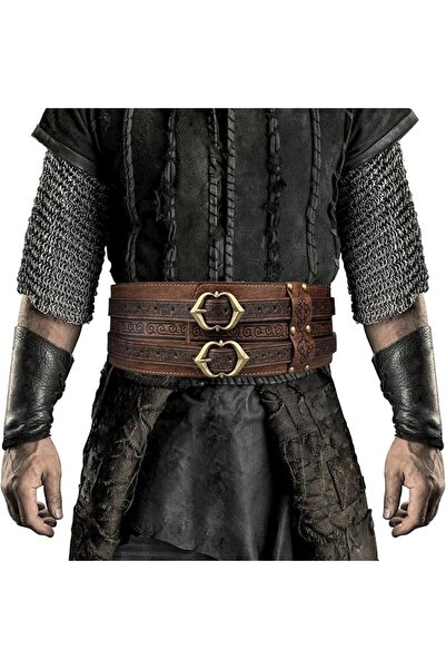 GENERAL HiiFeuer Viking Wide Belt, Medieval Faux Leather Armor Belt Knight Co...