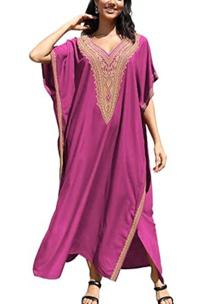 YouKD Wemon's Summer Long Kaftan Maxi Dress Bohemian Swimsuit Beach Cover Up ...