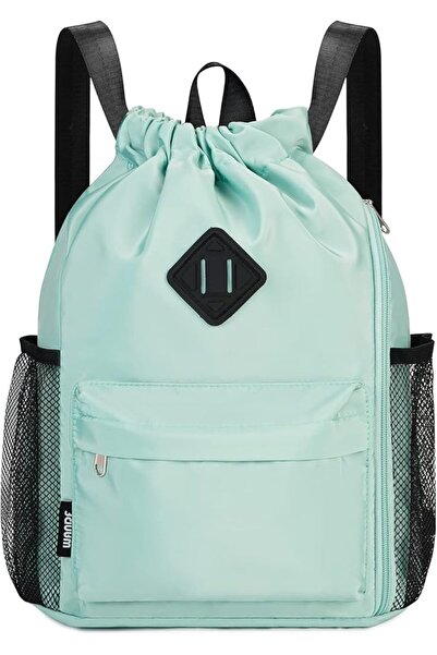 WANDF Drawstring Backpack Sports Gym Sackpack with Mesh Pockets Water Resista...