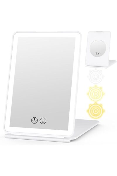 WEILY LED Makeup Mirror with 72 Lights, Dimmable Touch Screen, 3 Color Lighti...
