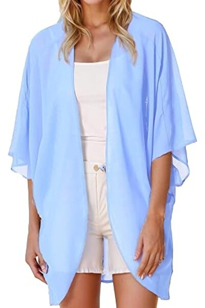 Moss Rose Women's Beach Kimono Coverup Sheer Chiffon Cover Ups, Casual Loose ...
