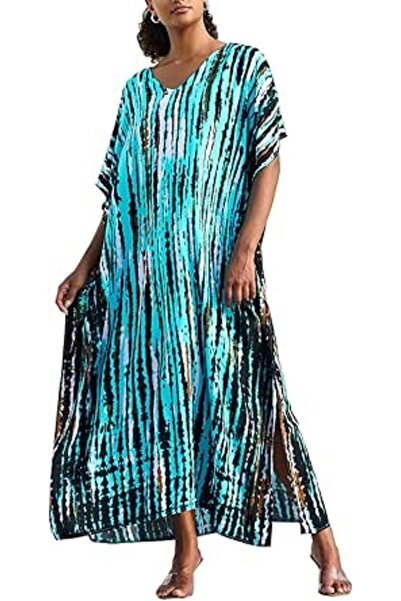 GENERAL Women's Summer Long Beach Dress Kimono Maxi Kaftan Cover ups