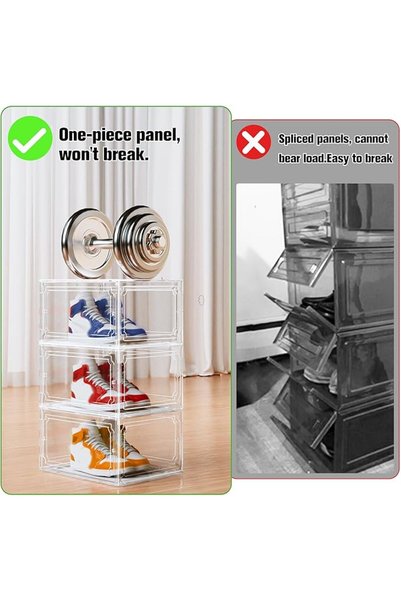 Kuject XX-Large Shoe Storage Boxes Organizers Clear Plastic Stackable 12 Pack, Shoe Rack & Holder Su