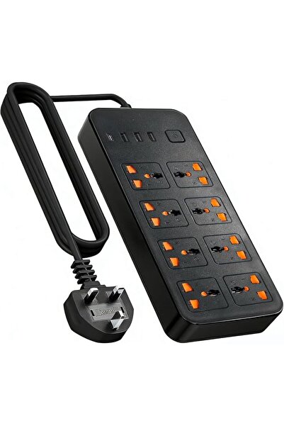 NECOMIC Necomi Power Strips Extension Lead Outlets with 4 (3.1A) USB Hub, 6 G...