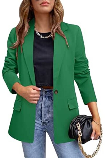 Crazyflie CRAZY GRID Womens Casual Blazer Jacket Long Sleeve Open Front Work ...