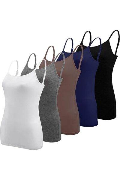 BQTQ 5 Pcs Women's Camisole Vest Tops Spaghetti Strap Undershirts Camisoles |...