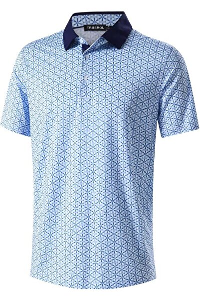 GENERAL Golf Shirts for Men Dry Fit Performance Print Short Sleeve Moisture W...