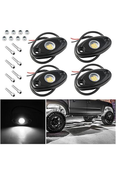 GENERAL AICEL Rock Lights for Trucks, 4 Pods LED Rock Lights, IP67 Waterproof...