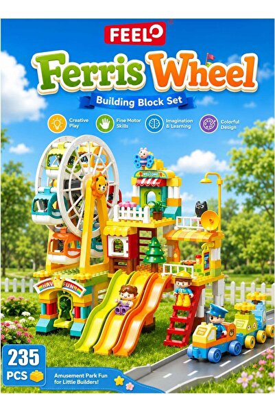 Feelo Ferris Wheel Park Building Blocks Set 235 Pieces Model FL42008, Multico...