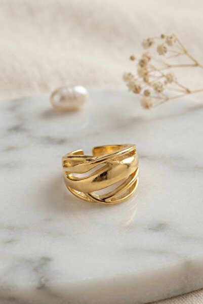 callerrons accessories Knitted Form Wide Design Gold Color Ring - Ebj260808W4...
