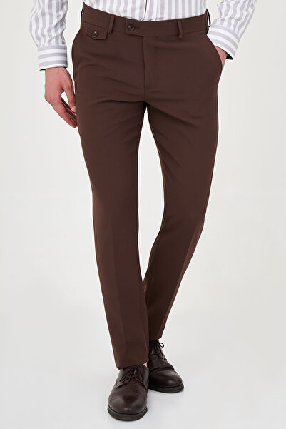 Mcr Straight Super Slim Fit Men's Trousers Brown - 38383.26Y
