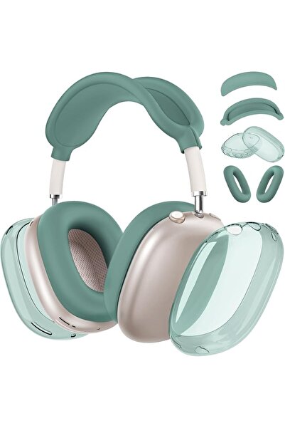 GENERAL غطاء سيليكون لسماعات AirPods Max، غطاء شفاف ناعم من TPU لحماية الأذن/...