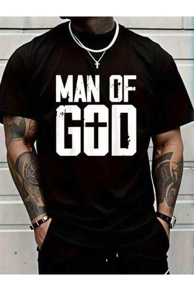23ERVA Men's Summer Outfits, Man Of God Graphic Tees, Funny Vintage T-Shirt, ...
