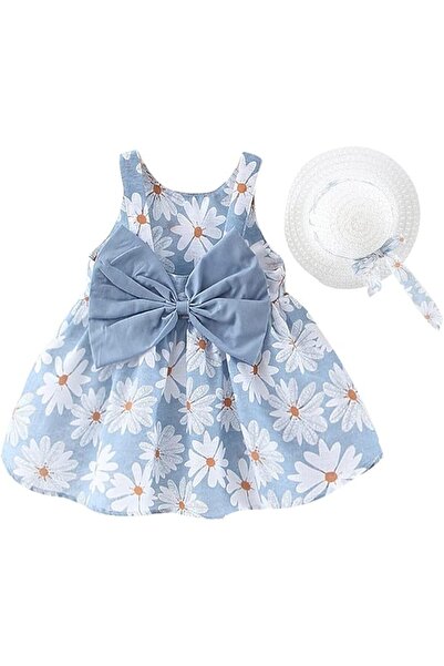 XINHUIDALSQ Baby Girl One-Piece Floral Dress with Lace Straw Hat Princess 2PC...