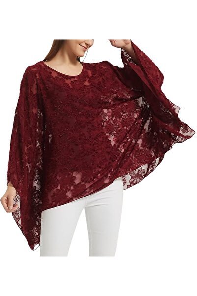 GENERAL Wiiiwish Women's Loose Solid Long Batwing Sheer Chiffon Caftan Wrap P...