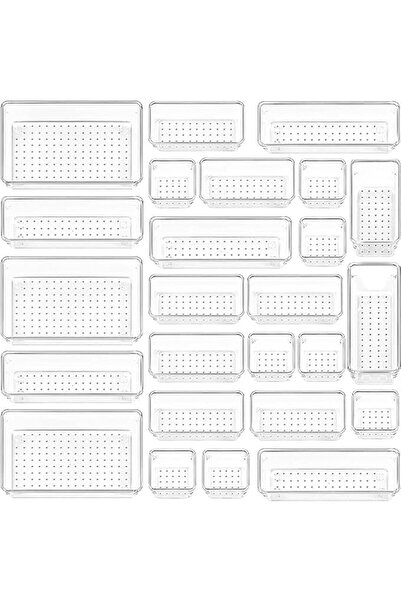 Generic Smart Space - 25-Piece Clear Plastic Drawer Organizers Set - Versatil...