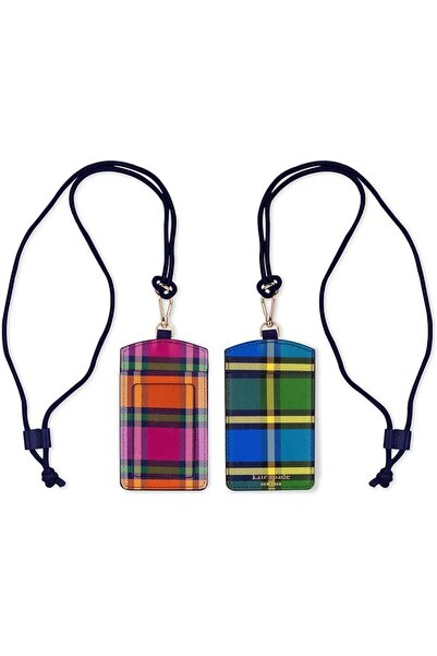kate spade new york ID Badge Holder with Lanyard, Vegan Leather Slim Card Wal...