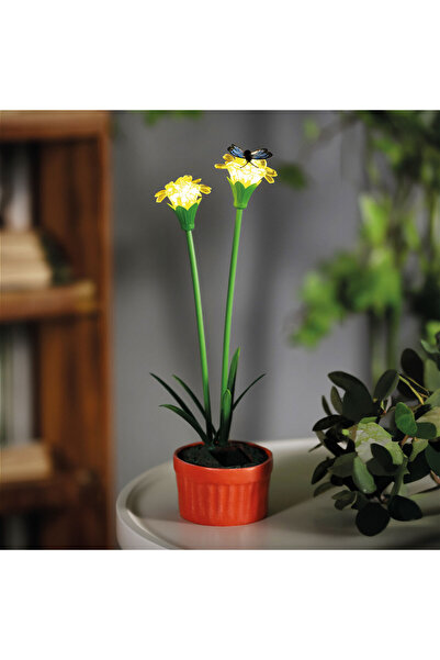 Alista Home Lampă solară floare galbenă, 10 LED-uri alb cald, 8 x 8 x 32 cm, ...