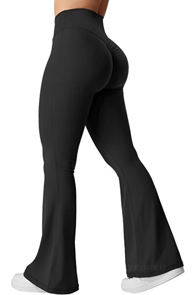 GENERAL YEOREO Kalie Flare Scrunch Leggings for Women V Cross Waist Bell Bott...