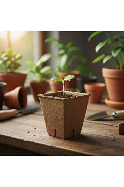 Alista Home Ghivece de hârtie pentru răsaduri, 6 x 6 cm, pătrate, set de 12 b...