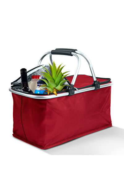 Alista Home Coș termic pliabil, 21L, 49x28x25 cm, roșu, pentru cumpărături și...
