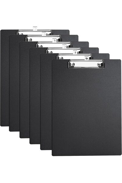 Generic Clipboard A4, 6 Packs Plastic Clipboards Writing-Pad with Duty Clip f...