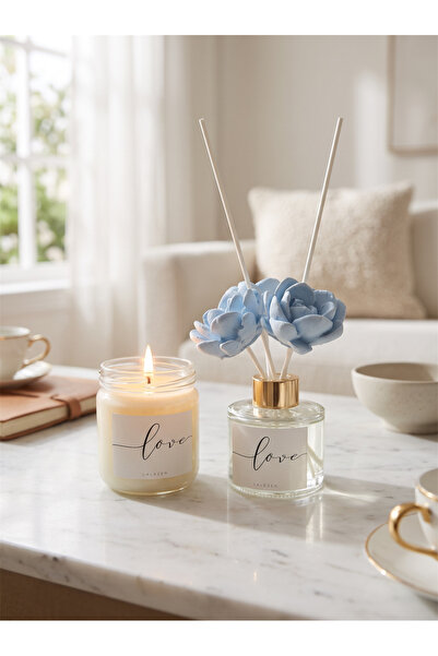 LALEZEN HOME Beyaz Sabun Kokulu Çiçekli Bambu Çubuklu 100 ml Oda Kokusu ve De...