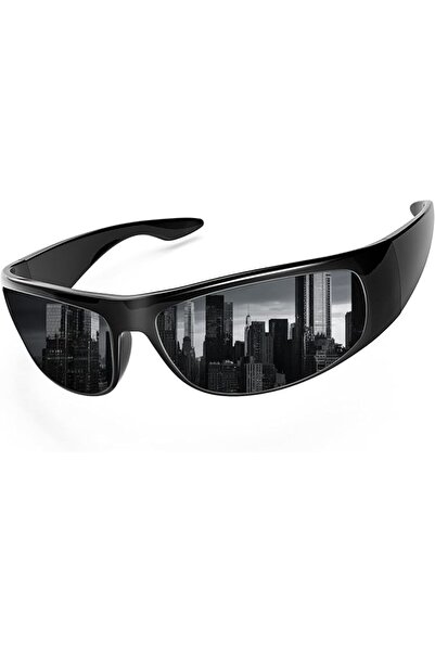 WISTONE WISTON Dark Sunglasses for Men Wrap Around Sunglasses for Big Heads M...