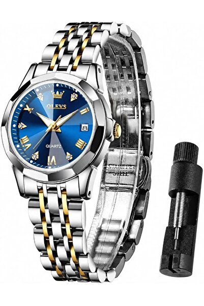 OLEVS Watches for Women Dress Roman Numerals Diamonds Stainless Steel Waterpr...