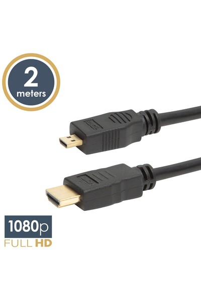 Alista Home Кабел Micro HDMI към HDMI 2м, 1080p, 24K позлатен конектор, двойн...