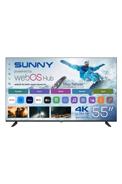 Sunny SN55QUPRL-W02M 4K Ultra HD 55" 140 Ekran Uydu Alıcılı webOS Smart QLED TV