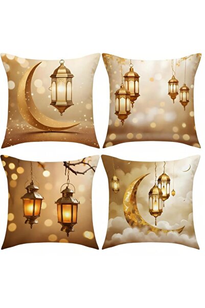 GENERAL Boho Square Cushion Covers 45×45cm for Sofa,Linen,Set of 4 | Hidden Z...