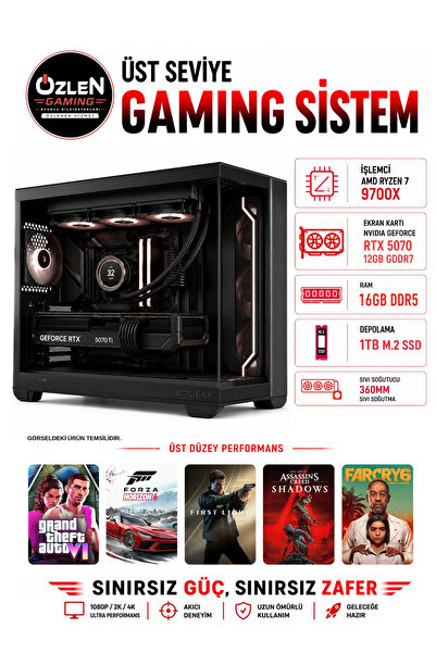 ÖZLEN XXL35 RYZEN 7 9700X RTX 5070 Tİ 16GB 1TB M.2 SSD 16GB DDR5 RAM Üst Sevi...