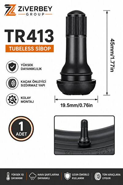 ZİVERBEY TR413 Tubeless Sibop 45 mm – Oto Lastik Hava Sibobu Sızdırmaz Kauçuk...