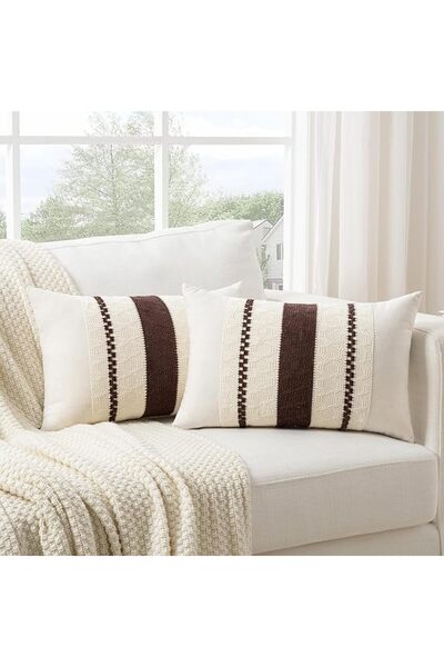 Fancy Homi Set of 2 Dusty Blue Vintage Lumbar Decorative Throw Pillow Covers ...