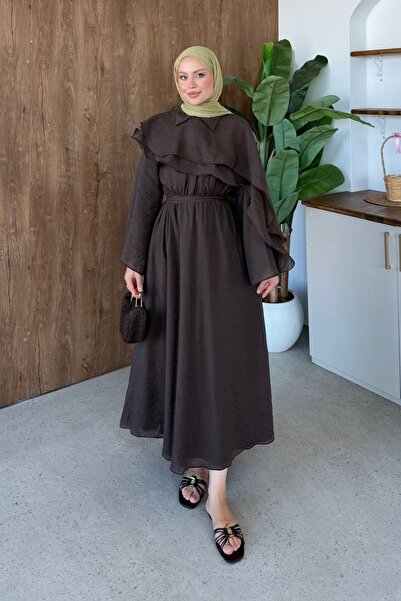 Hazamoda Ezel Cape Robe Brown