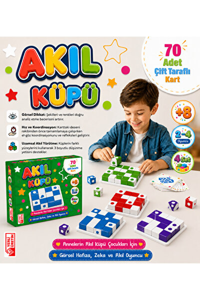 LUCKY Akıl Küpleri! 70 Oyun Kartı ve 64 Küplü Akıl ve Mantık Geliştirici Eğit...