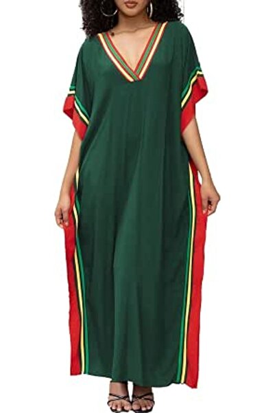 GENERAL Women Caftan Roomy Loungewear Nightgown Beach Dress Cover Ups Robe Sa...