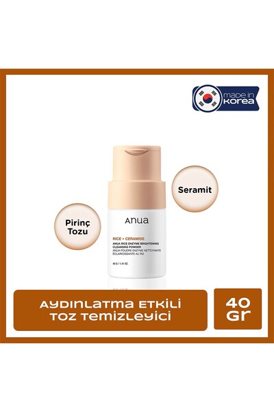 ANUA Rice Enzyme Brightening Pirinç Özlü Enzim Peeling Toz Temizleyici 40 g