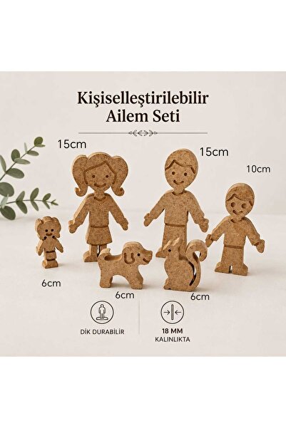 MindKido Kişiselleştirilebilir Ailem Ahşap Boyama Seti