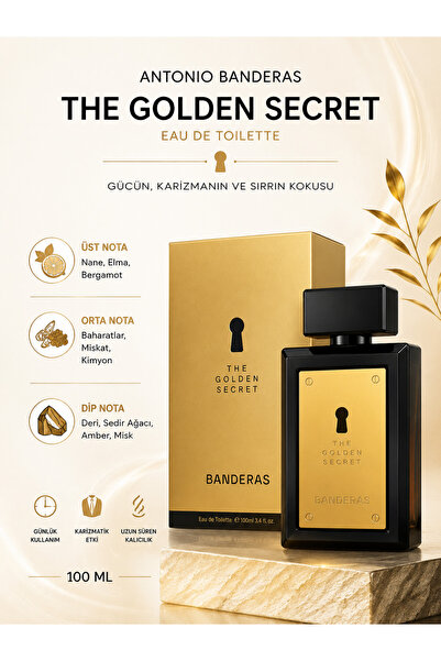 Antonio Banderas The Golden Secret Baharatlı & Odunsu Kokulu Ferah EDT Erkek ...
