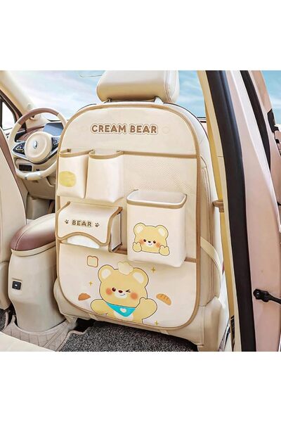 TERRIFI Backseat Car Organizer with Waterproof Built-in Bucket, 7 Storage Poc...