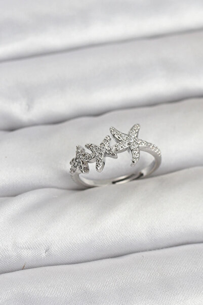 SORA GROUP Brass Star Model Silver Color Women's Ring
