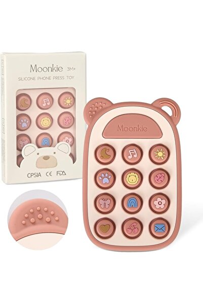 Moonkie لعبة هاتف سيليكون للأطفال، خالية من مادة BPA، 12.2×7.95×1.8 سم، 53.4 ...